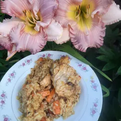 Плов в казане на костре