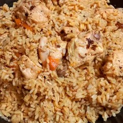 Плов с курицей в казане