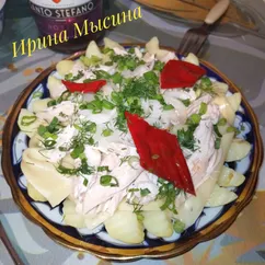 Бешбармак с курицей и картофелем