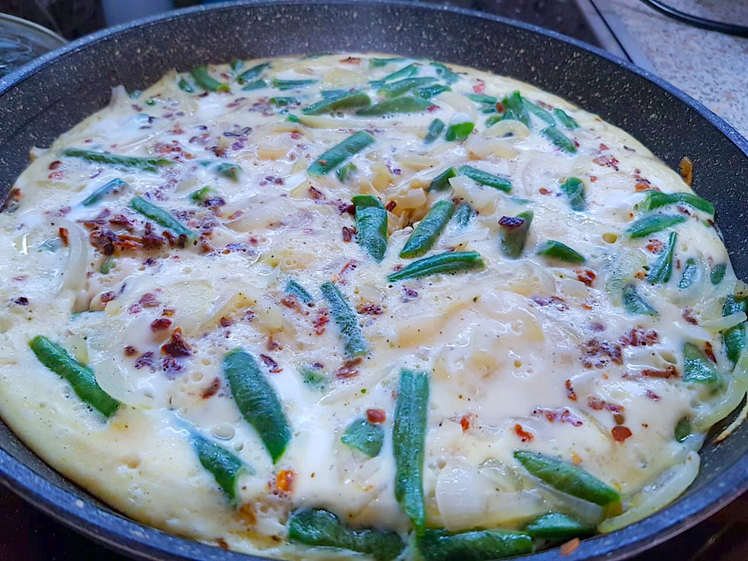 Фриттата со стручковой фасолью