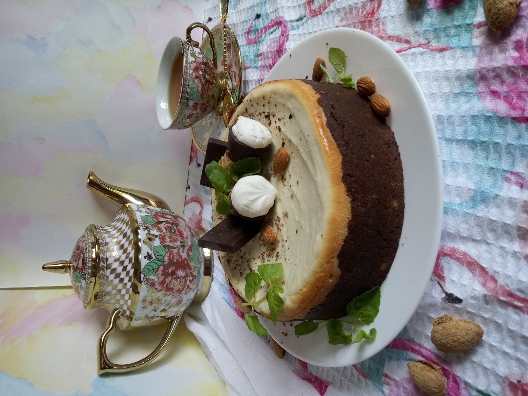 Творожный чизкейк с печеньем с выпечкой — рецепт с фото пошагово