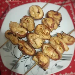 Шашлычок из курицы с беконом 