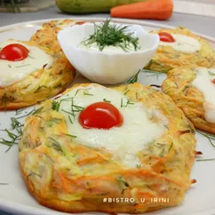 Кабачково‑морковные чашечки с сыром
