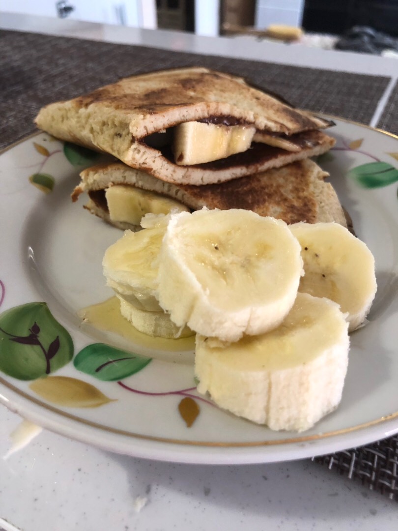 Овсяноблин с шоколадом и бананом