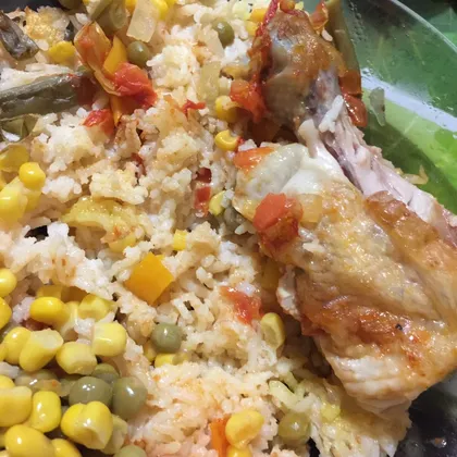 Рис с курицей и овощам