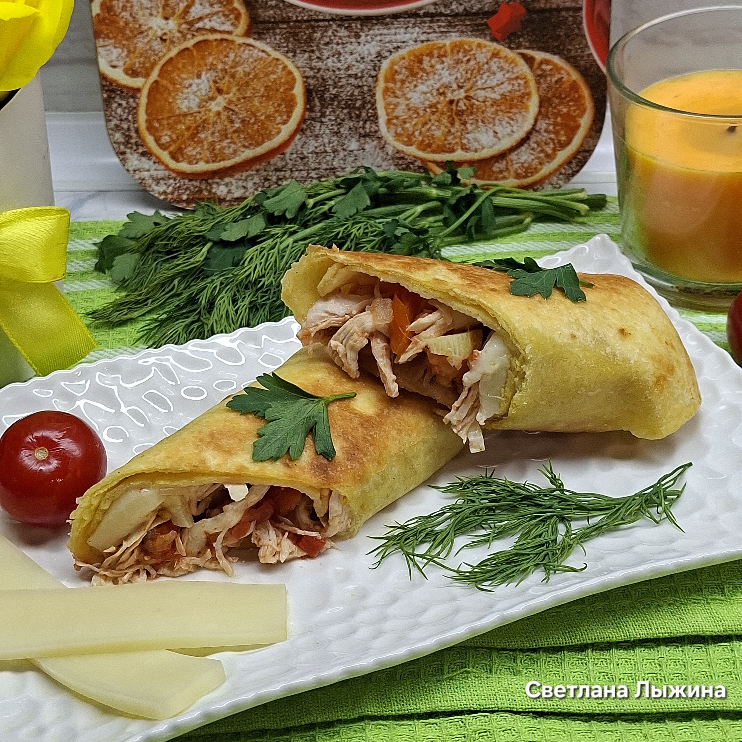 Хрустящая чимичанга с курицей