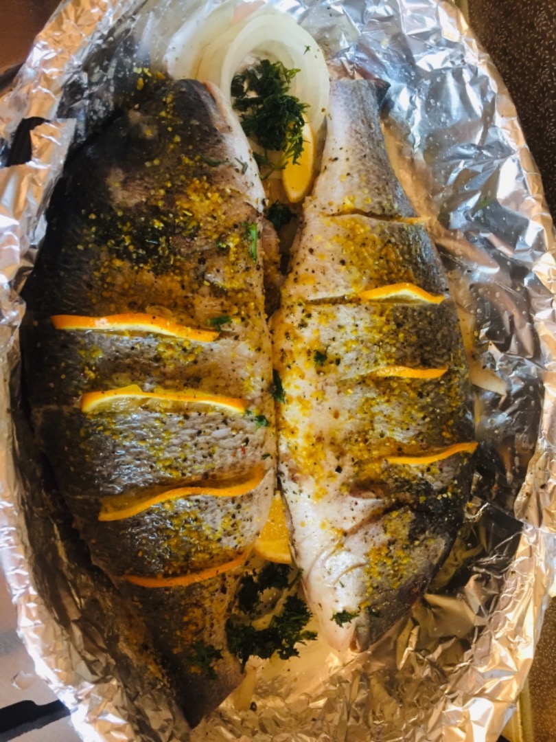 Рыба с картофелем, запечённые в рукаве