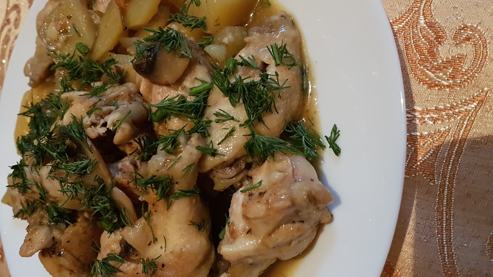 Куриный крылышки с овощами. 🐔
