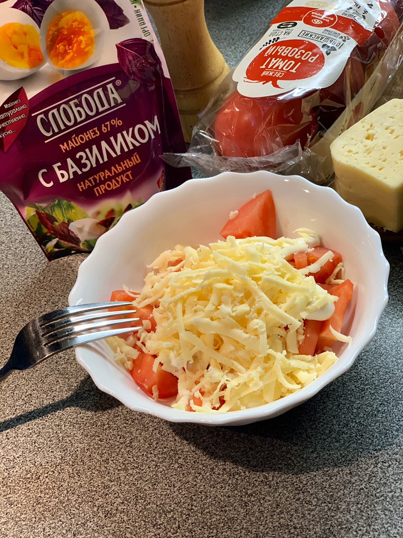 ПП закуска из помидоров с сыром🍅🧀