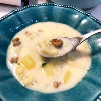 Сырный суп с грибами и клёцками