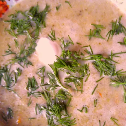 Суп-пюре из брокколи со сливками и мясом