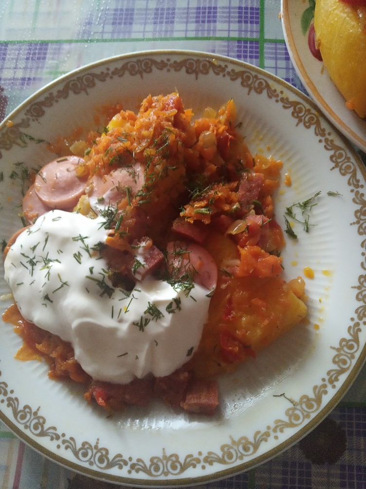 Кабачок тушёный в духовке