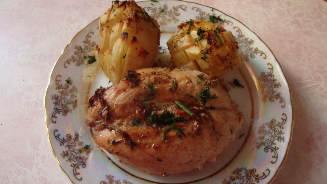 Курица с картошкой (в духовке)