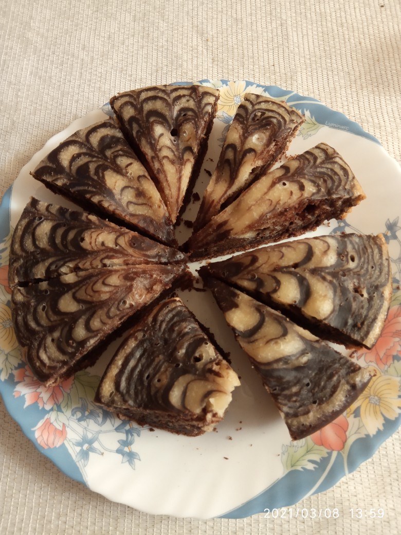 Пирог Зебра на сметане в духовке, пошаговый рецепт с фото на ккал