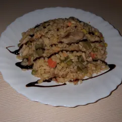 Булгур с курицей и овощами в мультиварке