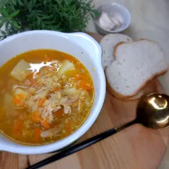 Куриный суп с чечевицей 