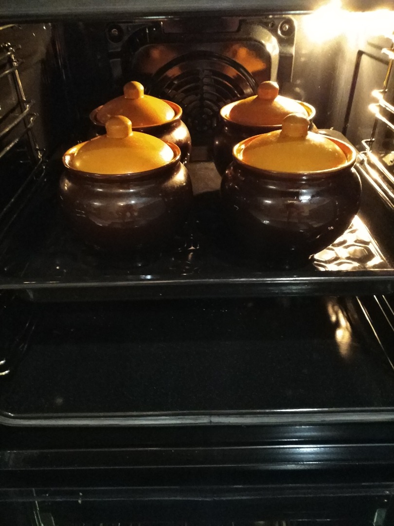 Курица с овощами в горшочках
