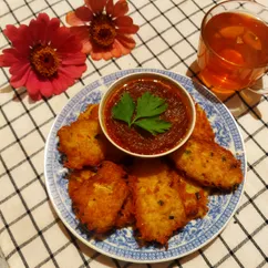 Картофельные драники с беконом (куриным фаршем) 