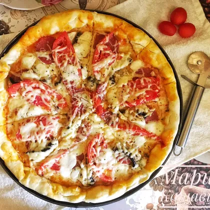 Итальянская пицца с салями и грибами 🍕🤩❤️