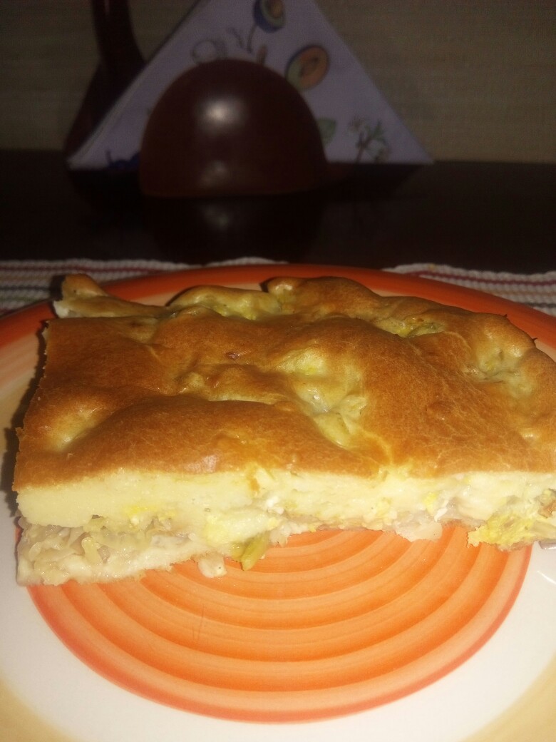 Заливной пирог с капустой