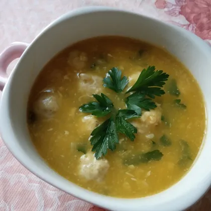 Тыквенно-кабачковый суп с фрикадельками