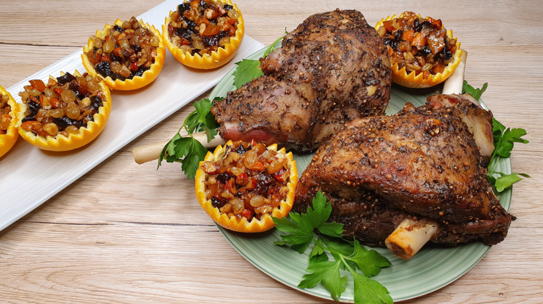 Запечённая баранина с оригинальным гарниром