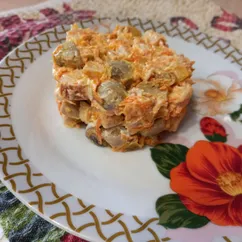 Салат с копченой курицей и шампиньонами