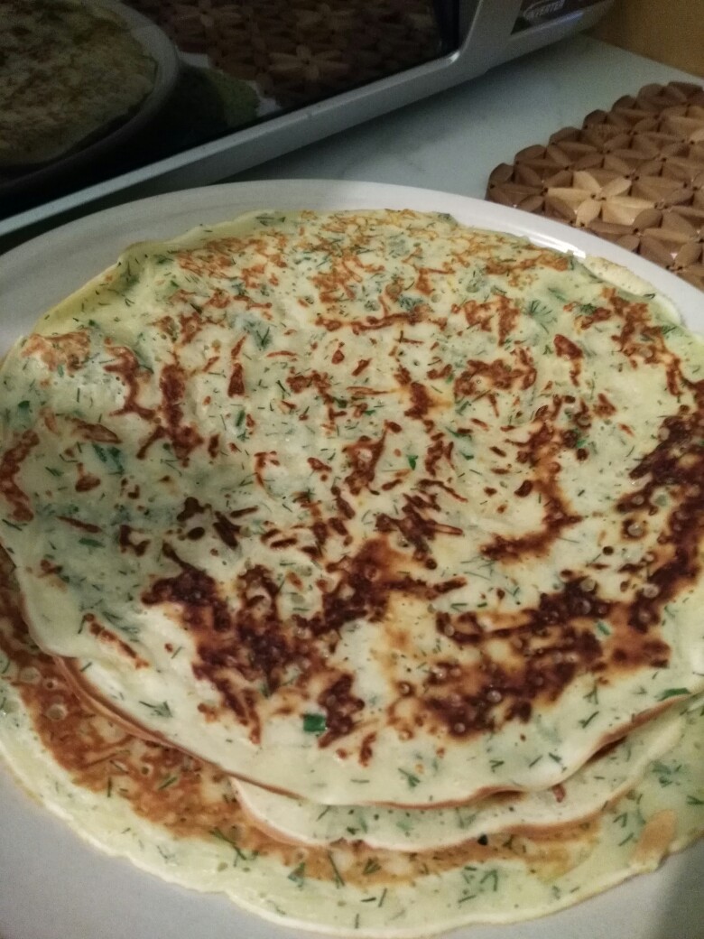 Блины сырные с зеленью
