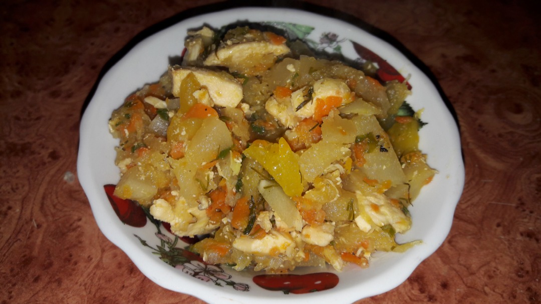 Патиссоны тушеные с мясом