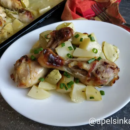 Овощи с курицей в маринаде по-гречески