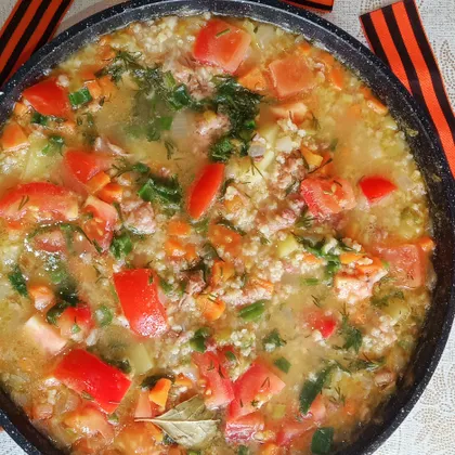 Фронтовой кулеш с тушёнкой. Полевая каша