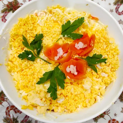Салат 'Мимоза' с рисом