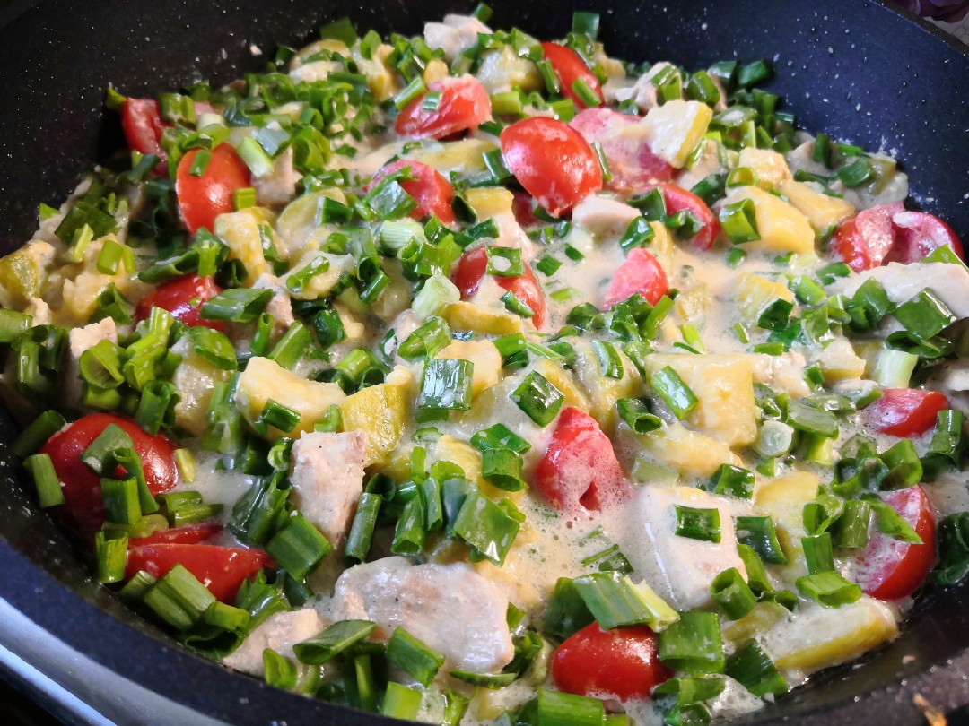 Кремовая курочка с кабачками 😋