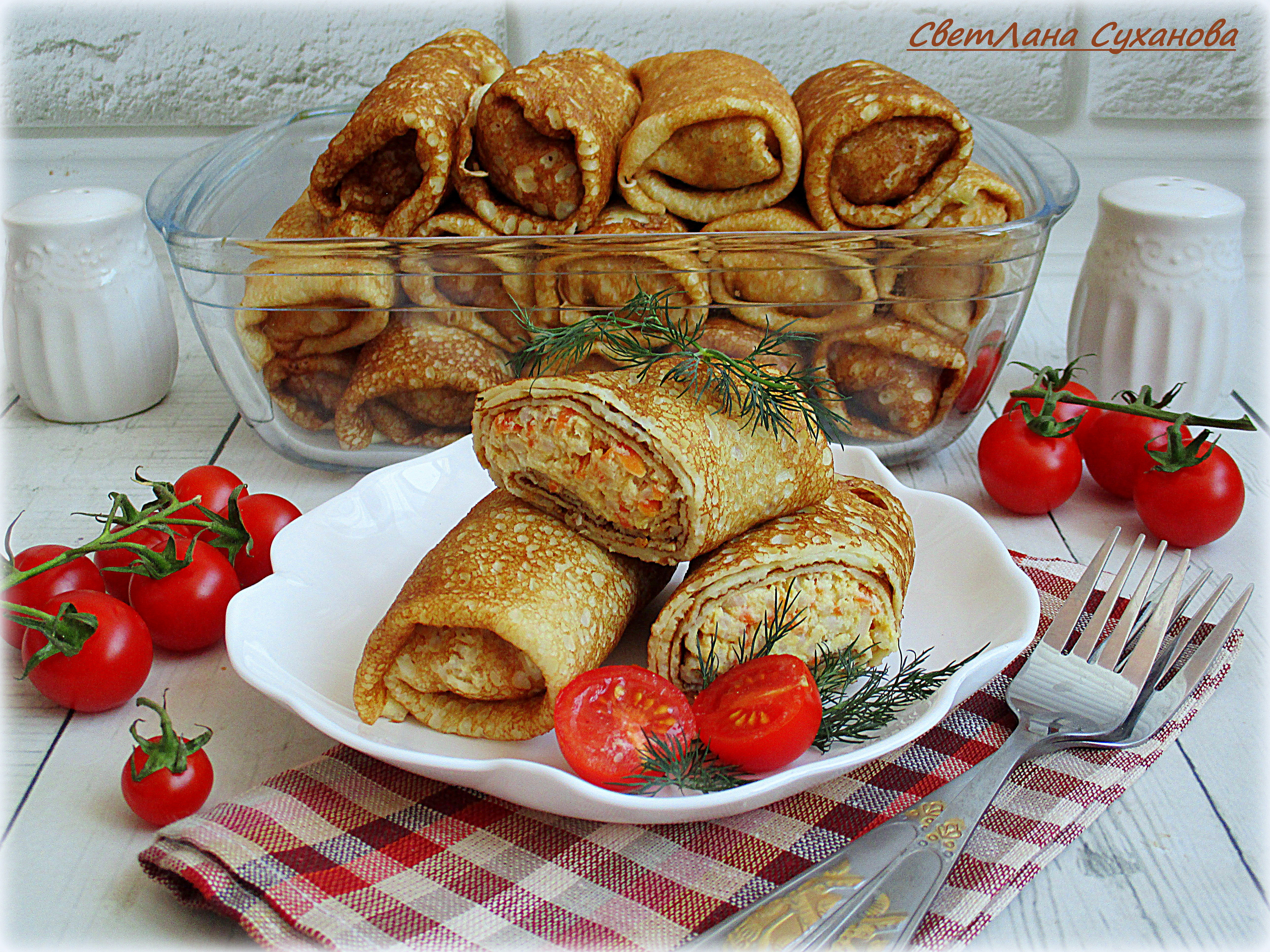 Луковые блинчики с начинкой