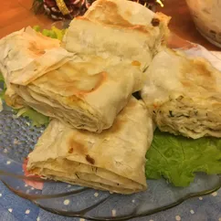 Запечённый рулет из лаваша с куриным филе и грибами 🥖