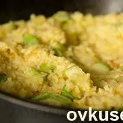 Пшенная каша с жаренным луком и кабачками