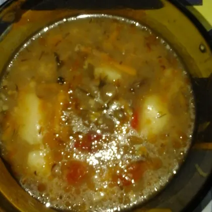Суп с чечевицей и дробленным горохом