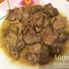 Тушеная куриная печень🤗