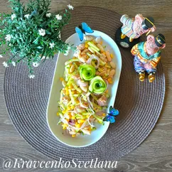 Салат с тунцом, фасолью и кукурузой