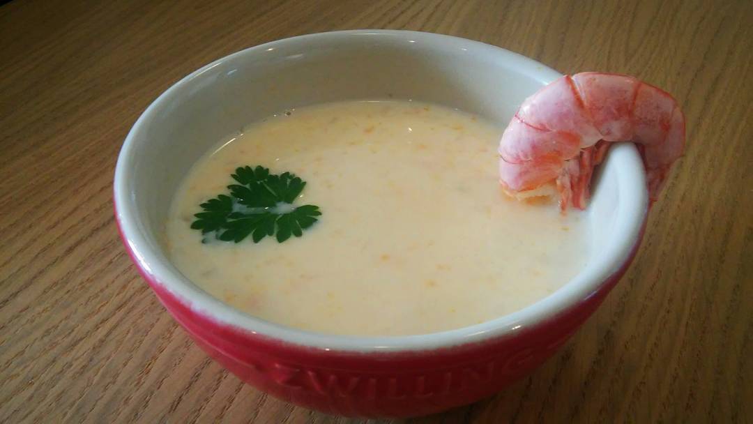 Сырный крем-суп с морепродуктами