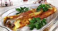 Омлет с куриным мясом и грибами