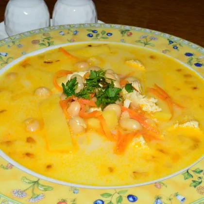 Быстрый суп "Хочу добавки" с фасолью и сырком