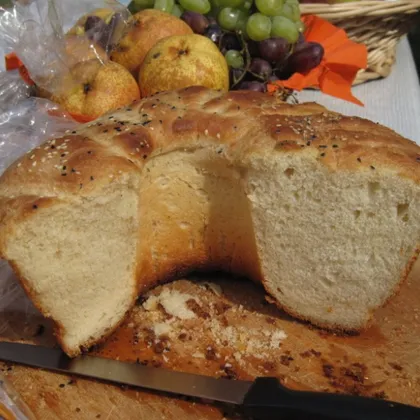 Белый хлеб по-итальянски (чиабатта). Weißbrot auf italienische Art (Ciabatta)