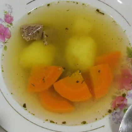 Суп картофельный с золотым бульоном