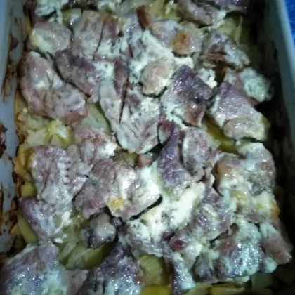 Мясо на картофельной подушке