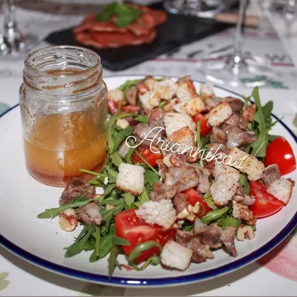 Салат с куриными желудками Salade Landaise или салат Ландез
