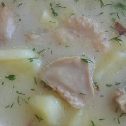 Сырный суп - лапша с курочкой