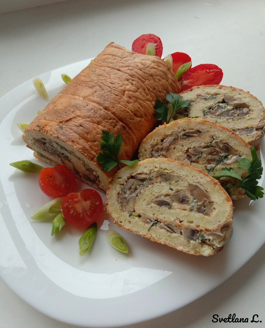Рулет из кабачка с шампиньонами ❤