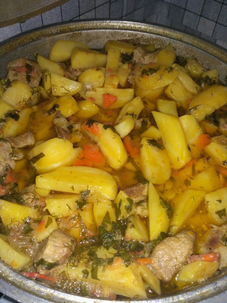 Картошечка с мясом в казане