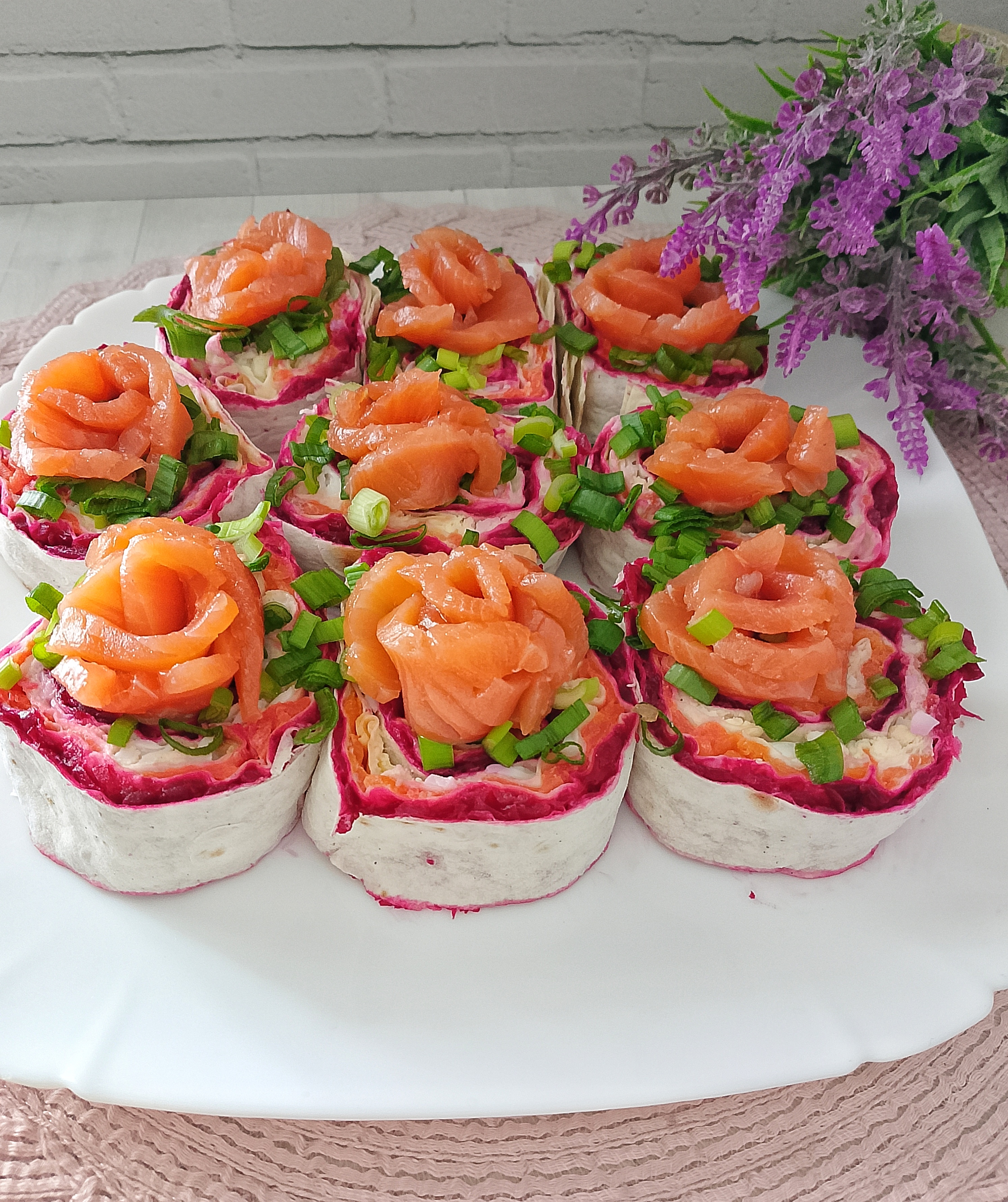 Необычная "шуба" в лаваше с форелью